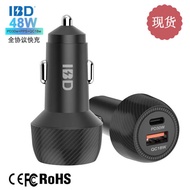 IBD Mini 48W Dual Port SB C Car Charger Super Fast Charge PD30W QC18W Car Charger