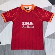 Retro 1999-00 Roman Home Red Short-Sleeved Football Jersey Jersey