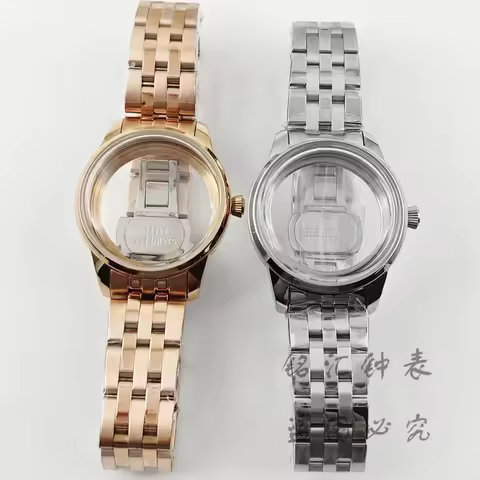 NH35 33mm Case With Stainless Steel Bracelet Suit 28.5mm-29mm Dial Ladies Women Cocktails Case for N