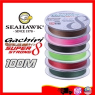 SEAHAWK GACHIRI 8X Braided Line X8 Line 100M Super Strong Ultra Sensitive Smooth Thin Strong 10lbs -