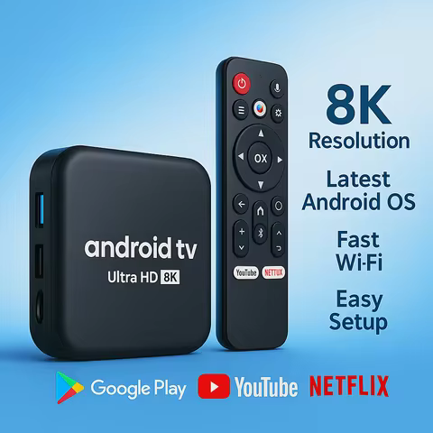 Android 14 TV Box RK3518 Smart Media Player 8K WiFi6 BT5 Voice Control Google Play Netflix YouTube S