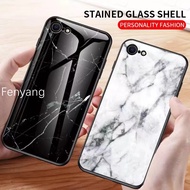 iPhone 7G 8G SE 2020 Case Luxury Marble Tempered Glass Hard Hybrid Protective Case Cover Phone Case
