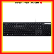 ELECOM Keyboard Wired Membrane Thin Full Keyboard Black TK-FCM108XBK