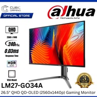 DAHUA 26.5" LM27-GO34A QHD (2560X1440 @240HZ) QD-OLED LCD GAMING MONITOR (0.03MS, INPUT: HDMI+ DP,  