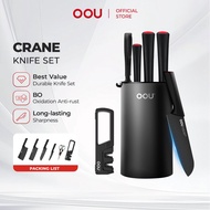 OOU Crane Series Kitchen Knife Set With Scissors & Sharpener Holder (7 Pcs)