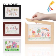 LIAOYING Wooden Kids Art Frame, Wall Decoration Rotatable Photo Frame, Creative Family Portraits Cha