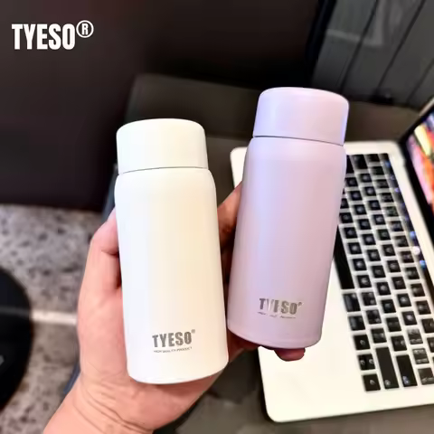 Tyeso Stainless Steel Pocket Insulated Water Bottle Cute Compact Straight Cup High-Quality Stylish D