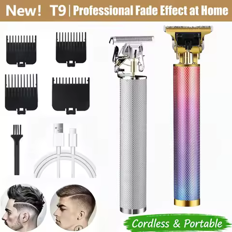 2026 New！T9 Electric Hair Clipper Professional 0mm Bald Shaver Men USB Cordless Rechargeable Barber 