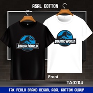 100% Premium Cotton Baju T Shirt Lelaki Oversize Plus Size Style Viral TA0204-Jurassic World Blue