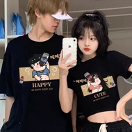 【S-3XL】Open Navel Fashion Couple Tshirt Woman Cartoon Short Korean T Shirt Women Casual Tshirt Men