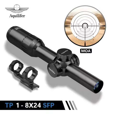 Aquilifer TP 1x8x24 LPVO Tactical Rifle Scope Sight with SFP BDC Reticle and 11 Illumination for AR1