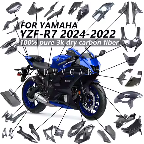 For YAMAHA YZF-R7 R7 2025 2024 2023 2022 100% 3K Dry Carbon Fiber Fairings Kits Guard Cowl Protectio