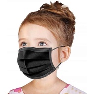 Kids Mask Full Black Color 50pcs Earloop Black/Mask Hitam Budak 50pcs per Box