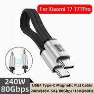 New Braided Magnetic USB 4.0 TYPE-C 18CM PD3.1 48V 5A 240W USB4 80Gbps 16K@60H 80Gbps Data Fast Char