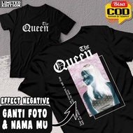 KAOS COUPLE BUCIN TERBARU CUSTOM FREE DESAIN SEHARI JADI MY QUENN VERSI NEGATIF EFEK BISA PAKE FOTO 