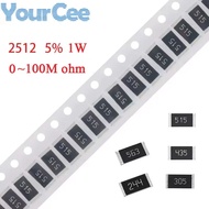 50pcs 0.01~100M 2512 Resistor 5% SMD 1W 0.022 0.03 0.0.04 0.05 0.075 0.1 0.2 0.3 0 2.4 9.1 24K 75K 1