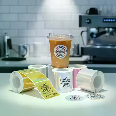 1 Roll Laser-color Silver/Matte Silver Labels Thermal Transfer Printing Paper Round Square Sticker F
