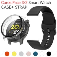 Sport Band + Glass Case For Coros Pace 3/Coros Pace 2 Smart Watch silicone Strap + cover