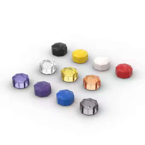 MOC 10PCS 65092 Rock 1x1 Jewel Octagonal Building Blocks Kit Treasure Chest Diamond Compatible Parti
