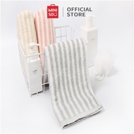 MINISO Handuk Bath Towel Cotton Bulu Karang Klasik Bergaris Polyester handuk lembut penyerapan air c