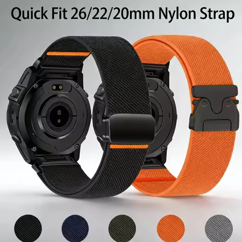 Quick Fit 26/22/20mm Nylon Strap For Garmin Quatix 8 Fenix 8 Tactix8 43/47/51mm Comfortable For Garm