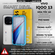 Combo of 2 transparent IQOO 13 phone screen tempered glass screen protector with genuine Smart self-