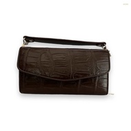 NEW | กระเป๋าหนังแท้พร้อมสายสะพาย WOC สีน้ำตาล รุ่น เลดี้ #TS120