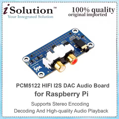 PCM5122 HIFI I2S DAC Audio Board For Raspberry Pi ,Free-Driver For PI5/PI4/Zero PCM5122 Audio Board 