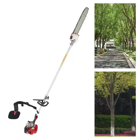 Powerful Gas Pole Chainsaw 42.7CC 2-Cycle Cordless Extension Pole Saw with 11 inch Cutting Bar Tree 