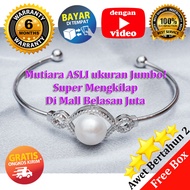 WBR 043 PROMO - Gelang MUTIARA ASLI bahan Perak Sterling EMAS PUTIH ASLI KOREA (Awet 7 tahun++) Free