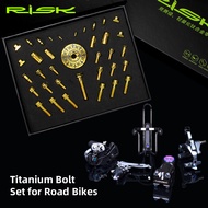 RISK Road Bicycle Titanium Alloy Fixing Bolts Screws Set For Common Road BikeFront Rear Derailleur B