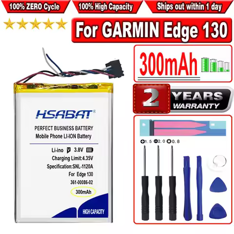 HSABAT 300mAh 361-00086-02 Battery for GARMIN Edge 130 Edge130 1ICP4/20/28 Batteries