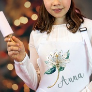 Personalised Apron Child's Custom Flower Name Apron Birthday Gift Baking Apron Toddler Apron Custom 