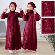 Gamis liana kids 3-11 tahun / maxi brokat mutiara anak perempuan / gaun pesta anak perempuan / baju kondangan anak perempuan