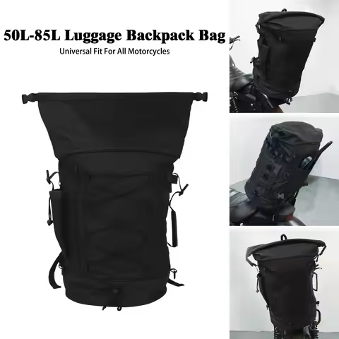 Universal Motorcycle Waterproof 50L-85L Tail Bag Sissy Bar Backrest Bag Camping Travel Motorbike Bac