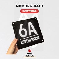 Acrylic House Number Embossed NRM 4 Custom Acrylic House Address Board 3D Embossed Otello Number