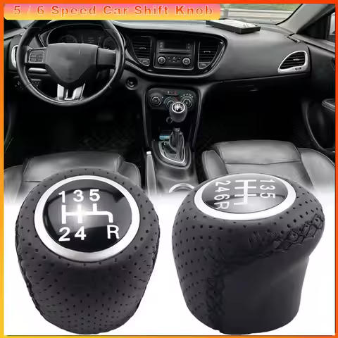 1pc 5 / 6 Speed Car Shift Knob Shfiter Lever Handball Covered Leather For Fiat Grande PUNTO EVO PUNT