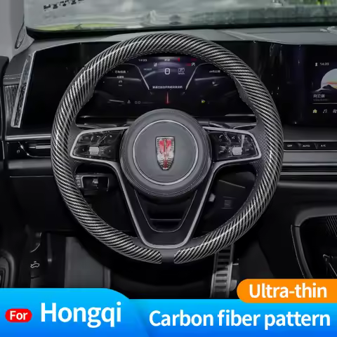 For Hongqi E-HS9 H9 L5 HS5 H5 N701 E115 H7 HS7 S9 LS7 HQ9 E-HS3 HQ3 Carbon Fiber Suede Car Steering 