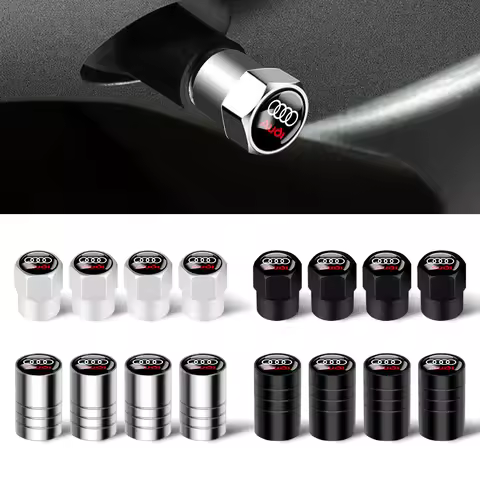 Car Wheel Tire Valve Caps Tyre Rim Stem Center Cover for OOOO Audi RS S SLINE A1 A3 B5 B7 B8 A5 A6 C