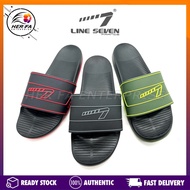 LINE SEVEN E-1097 Unisex Logo Slides Slippers 100%ORIGINAL LINE7 Sandals Lelaki