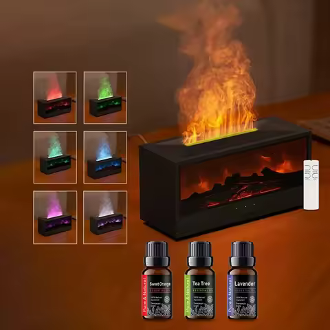 Air Humidifier & Essential Oil Diffuser – Flame Aroma Tech + Night Light for Sinus Relief, Dry Skin 