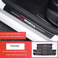 Honda Carbon Fiber Leather Threshold Strip Suitable for VEZEL CITY STREAM CIVIC FIT CIVIC FD FREED JAZZADV150 ready stock