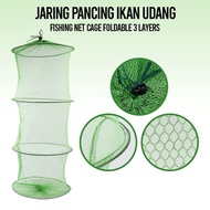 Jaring Pancing Ikan Udang Shrimp Fishing Net Cage Foldable 4 Layers Sc