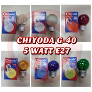 (2 PCS) CHIYODA G-40 5 WATT E27  INCHANDELIER BULB  ( CLEAR / FROSTER / RED / GREEN / YELLOW / BLUE 