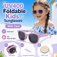 Kids Foldable Polarized Sunglasses | UV400 Silicone Shades with Anti-Lost Strap & Case