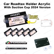 1set (HONDA) Car Roadtax License Holder Acrylic With Suction Cup 2024 Version Small Size Sticker Pem