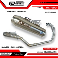 Racing Exhaust Full Set System Silincer 30cm Ninja250 CBR250 R25 MT25 Z250 Bass Sound Original Adash