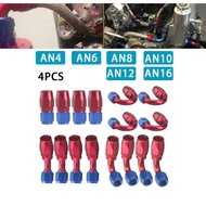 4Pcs AN4/6/8/10/12 Swivel Hose End Fitting Oil Fuel Hose Reusable Adapter Hose End Pipe Connector fo