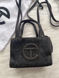 Telfar Black Denim Small Shopping Bag 黑色牛仔袋