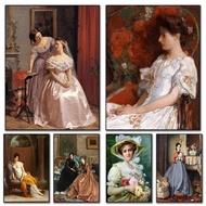 Classic Art Woman Portrait Victorian Ladies HD Pictures Vintage  Poster No Frame Canvas Painting For